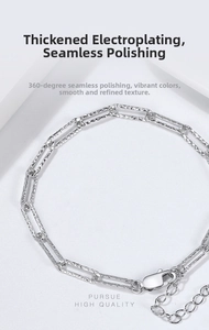 Detailed view of S925 sterling silver paperclip chain bracelet with secure lobster clasp