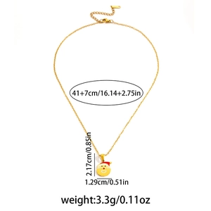 Detail view of gold Christmas Santa pendant showing precise dimensions and product weight