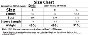 Guide des tailles pour ensemble veste à revers et pantalon en coloris kaki et blanc cassé