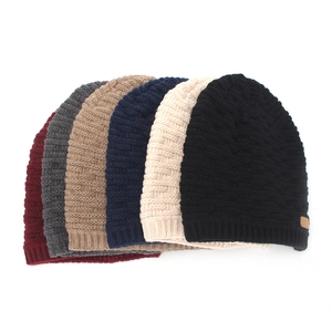 Winter thermal knit beanie hat for men featuring windproof ear protection in six colors