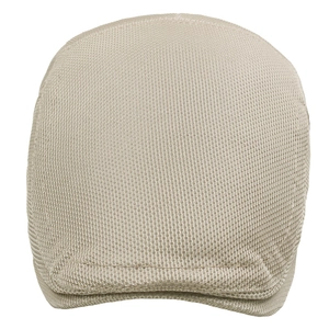 Close-up of the breathable mesh texture and fine stitching on the summer flat cap