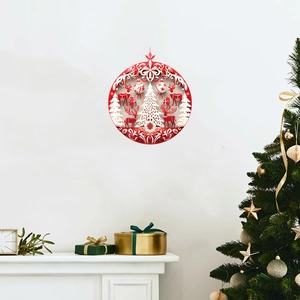 Christmas reindeer and snowflake wall decals set for festive home window decoration