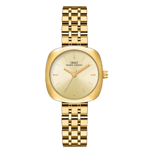 Women Quartz Watch Square Cushion Metal Case Alloy Strap Waterproof 30M Fashion Retro Wristwatch Elegant Lady Gift