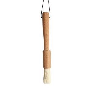 Pinceau de cuisine en hêtre avec poils denses et boucle de suspension pour pâtisserie