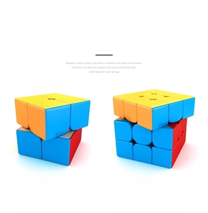 Comparison of 2x2 and 3x3 professional speed cubes with vibrant colors and smooth finish