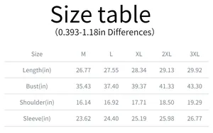 Detailed size chart for men's slim fit gym hoodie with length and bust measurements