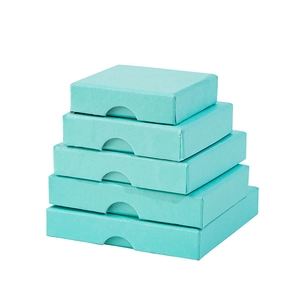 Minimalist tiffany blue jewelry gift boxes in 5 sizes for rings and necklaces