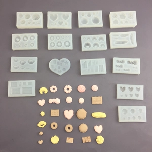 Mini Silicone Mold DIY Simulation Food Donut Bread Cookie Heart Chocolate Crafting Resin Epoxy Baking Tools