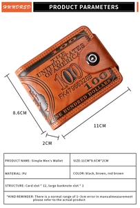 Detailed product parameters of lightweight PU leather men's wallet with 12 card slots