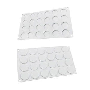 24-cavity round silicone mold for French mousse cake and DIY chocolate wax seal stamps