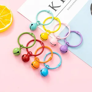 Colorful Metal Bell Keychain Candy Color DIY Bag Pendant Car Charm Hanging Ornament Craft Accessory For Women Girls Gift