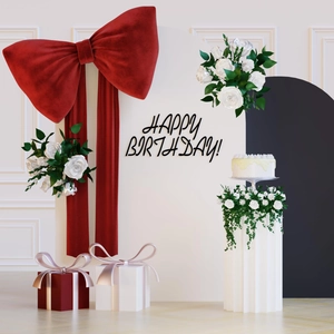 Giant Velvet Bow With Long Streamers For Wedding Birthday Party Decoration Wall Backdrop Festive Ornament