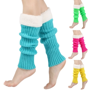 Knit leg warmers with faux fur trim and colorful choices for winter warmth