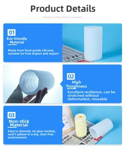 Detailed view of white cylindrical silicone mold with geometric prism texture and high elasticity