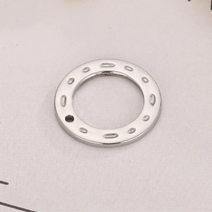 Stainless Steel Round Geometric Hollow Ring Pendants Hammered Texture Connectors For DIY Jewelry Making
