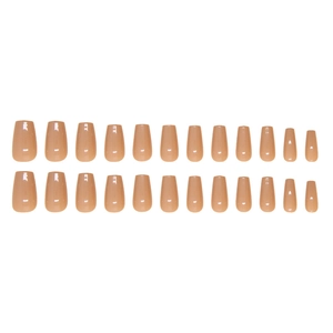 Set van 24 nude roze ballerina kunstnagels met glanzende afwerking voor een elegante look