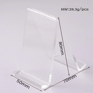 Clear acrylic display stand dimensions of 80mm by 70mm for nose jewelry models