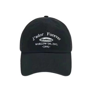 Retro black cotton baseball cap with 1991 embroidery for outdoor sun protection