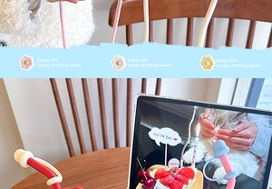 Cute sunflower and mushroom silicone straw covers for dust protection in multiple colors