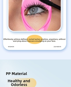 Pink PP eyelash shield tool detail showing smooth BPA-free material for eye makeup