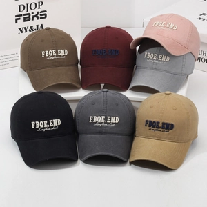 Multi-color vintage washed cotton baseball caps with FBQE.END embroidery for women