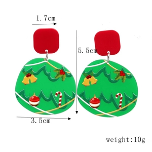Détails des boucles d'oreilles de Noël en acrylique avec motifs de cloches et sucres