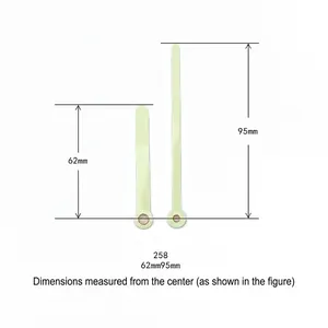 Luminous green aluminum clock hands set including hour and minute needles for DIY clock repair