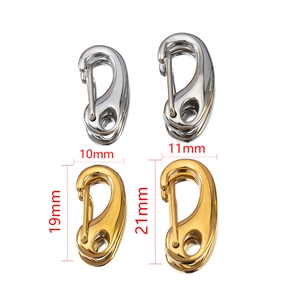 Polished stainless steel lobster clasps in gold and silver, 10x19mm and 11x21mm sizes