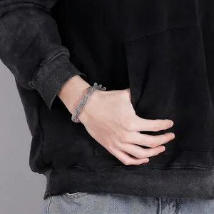 Snake Chain Bracelet 316L Stainless Steel Twisted Spiral Mesh Woven Punk Minimalist Industrial Jewelry For Men