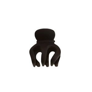 Matte black octopus shark hair claw clip for high ponytail styling with multi-tooth design