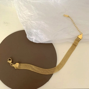 Minimalist Woven Mesh Bracelet For Women Stainless Steel 18K Gold Plated Adjustable Fashion Jewelry Elegant Gift