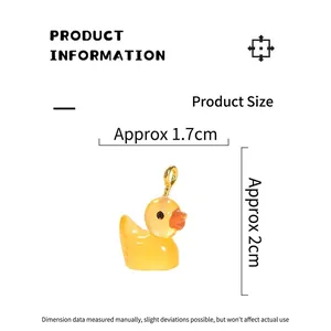 Luminous resin duck pendant with golden eye pin for DIY jewelry making and keychains