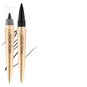 Detailed product specifications of Miss Rose waterproof black eyeliner pen with gold casing