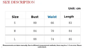 Size chart detail for Gothic lace-up tube dress including S, M, L measurements in centimeters