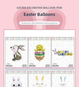 Spécifications de taille pour ballons de Pâques lapin et poussin avec bannières