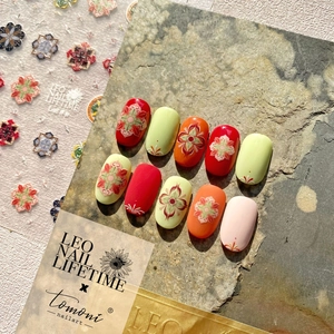 Japanese style colorful Bohemian floral nail art stickers with vintage ethnic patterns