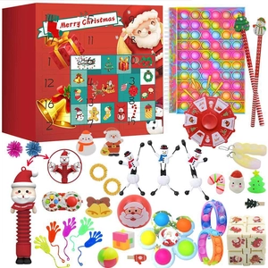 Christmas Advent Calendar Countdown Surprise Toys Fidget Sensory Dinosaur Makeup Jewelry Plastic Silicone Paper Holiday Gift Boys Girls