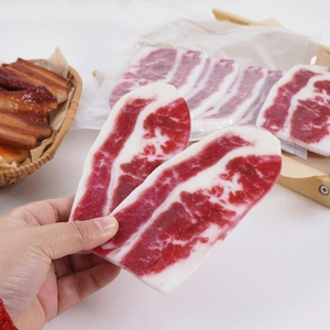 Realistic artificial snowflake beef slice model in vacuum packaging for restaurant decor