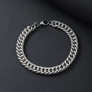 Minimalistisch Edelstahl Armband Doppel Gewebt Panzerkette Für Damen Herren Poliert Silber Curb Chain Schmuck Geschenk