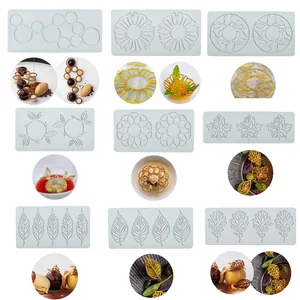 Petal and leaf lace silicone molds for fondant decorations and molecular gastronomy