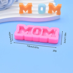 Stampo in silicone MOM per portachiavi fai-da-te in resina con dimensioni dettagliate
