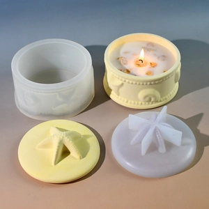 Detail van zeester siliconen mal set voor DIY hars dozen en geurkaarsen