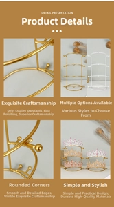 Detail view of multi-layer metal crown display stand with round non-slip ball head design