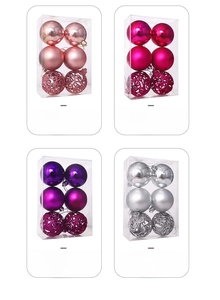Set di palline per albero di Natale varianti di colore ornamenti in plastica dettaglio