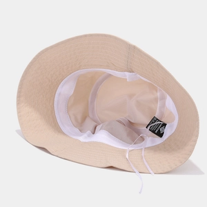 Beige quick-dry sun hat with breathable mesh lining and reinforced brim stitching