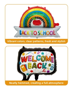 Back to school foil balloon set rainbow apple black letter balloons party decoration supplies