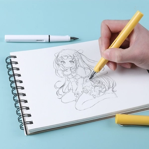 Everlasting inkless pencil set in yellow and white for sketching on spiral sketchbooks
