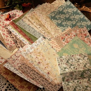 Vintage floral and plaid scrapbooking material paper for artistic DIY journaling crafts
