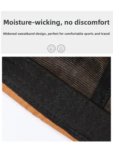 Detail of moisture-wicking wide sweatband and breathable mesh lining in retro dock cap