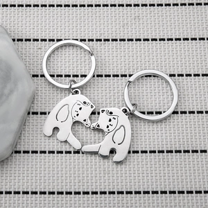 Stainless Steel Cat Keychain Matching Heart Shape Couple Backpack Pendant Creative Cartoon Cute Jewelry Gift Lover